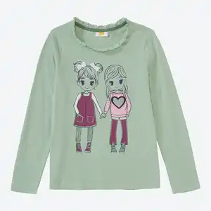 Kinder-Mädchen-Langarmshirt mit großem Frontdruck