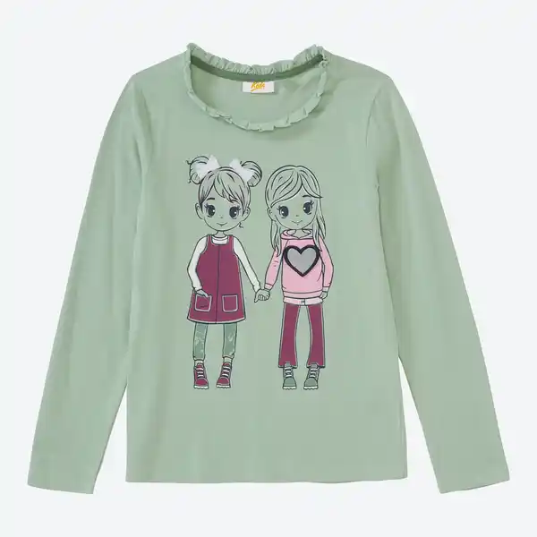 Bild 1 von Kinder-Mädchen-Langarmshirt mit großem Frontdruck