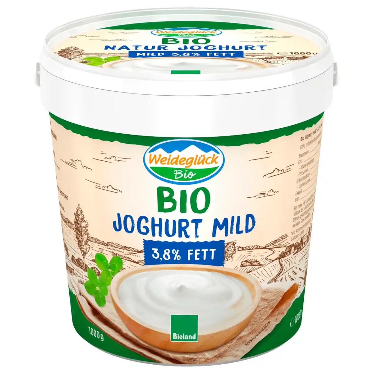 Bild 1 von Weideglück Bio Joghurt Mild 3,8% 1000g