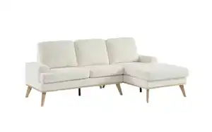 Ecksofa Scando, weiß/Gummiholz