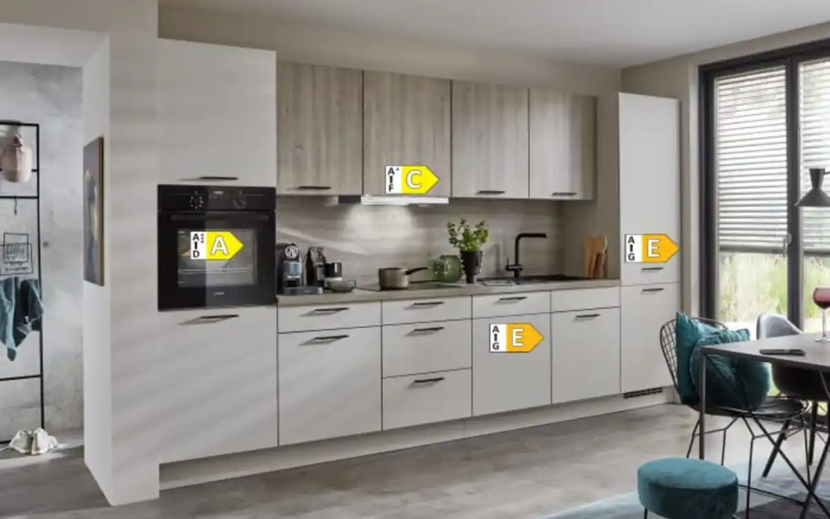 Bild 4 von Nobilia - Einbauküche Lenzen/Rosian, Eiche Bergamo Nachbildung/seidengrau, inkl. Privileg Elektrogeräte