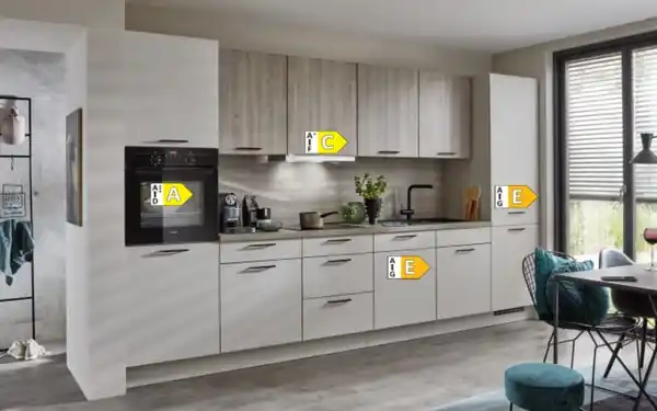 Bild 4 von Nobilia - Einbauküche Lenzen/Rosian, Eiche Bergamo Nachbildung/seidengrau, inkl. Privileg Elektrogeräte