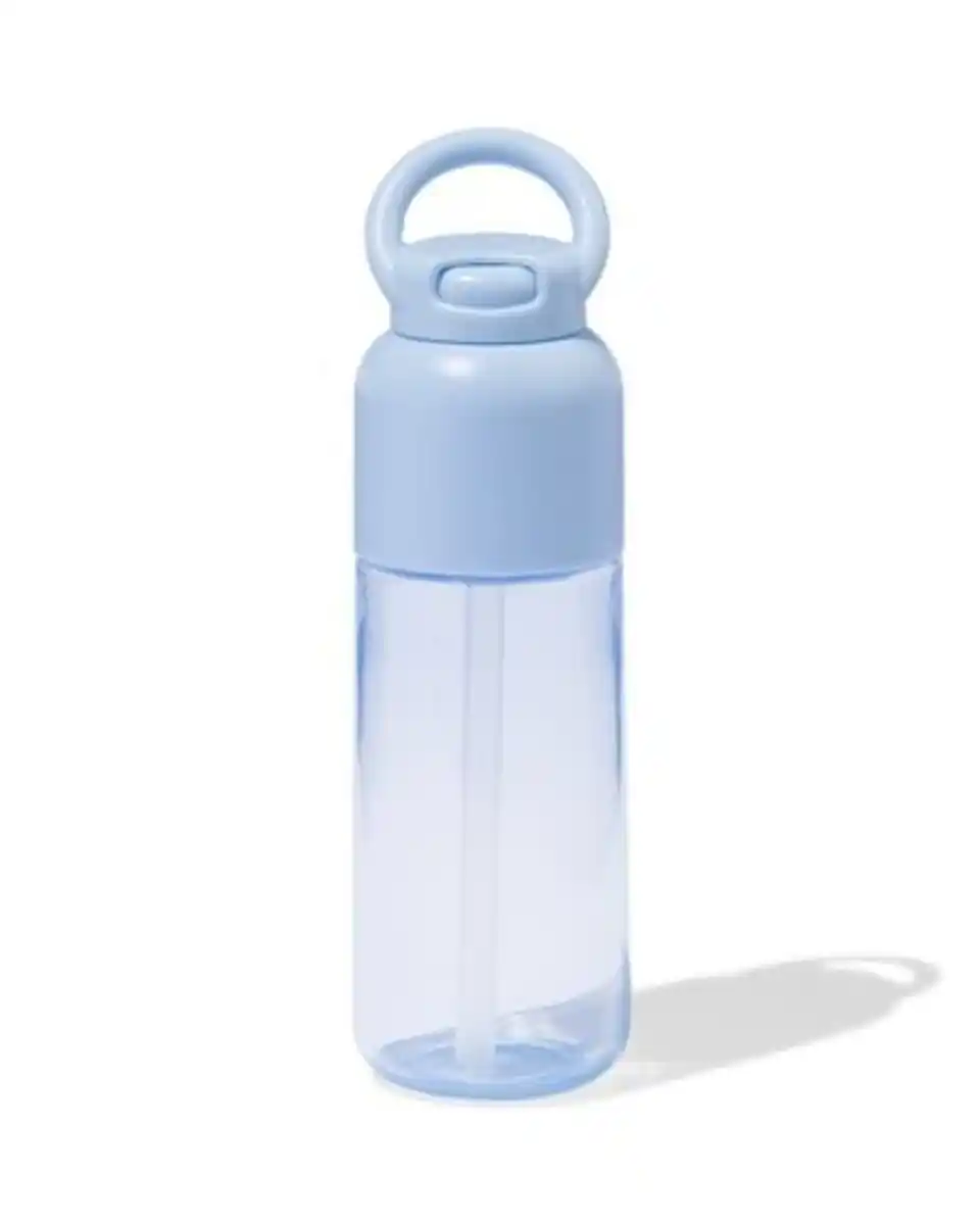 Bild 1 von Wasserflasche mit Trinkhalm, 300 ml, blau