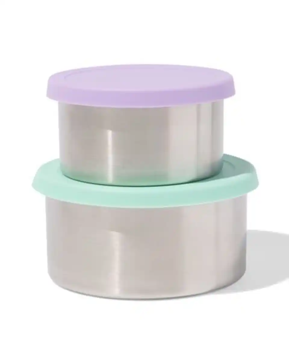 Bild 1 von Snackboxen, Edelstahl, violett-mintgrün – 2 Stück