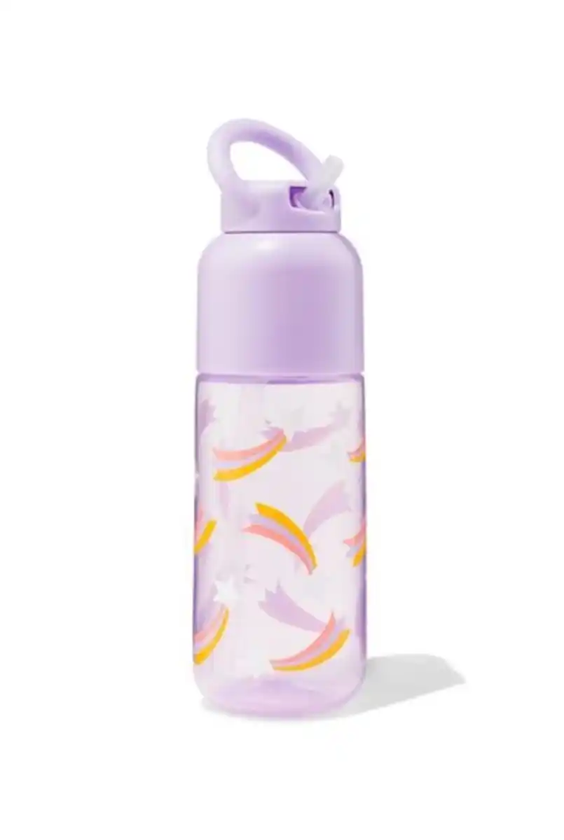 Bild 2 von Trinkflasche mit Trinkhalm, Sterne, 300 ml