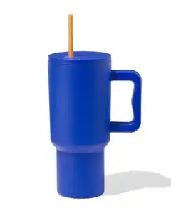 Trinkbecher, 900 ml, Edelstahl, blau