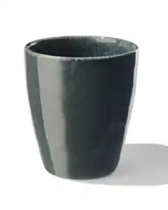 Becher Porto, 8 cm, reaktive Glasur, schwarz