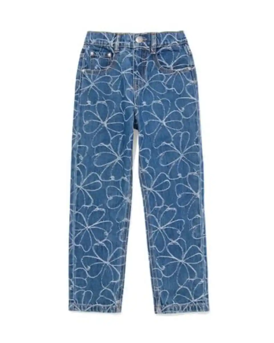 Bild 2 von Kinderhose mit Blumen mittelblau