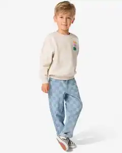 Kinderjeans, Relaxed Fit, Farbblöcke hellblau