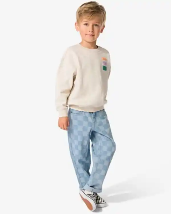 Bild 1 von Kinderjeans, Relaxed Fit, Farbblöcke hellblau