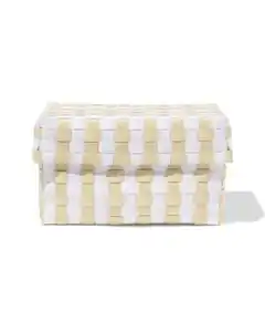 Korb 35 x 19 cm mit Deckel, kariert, Blau