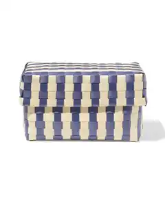 Korb 20 x 15 cm mit Deckel, kariert, Braun