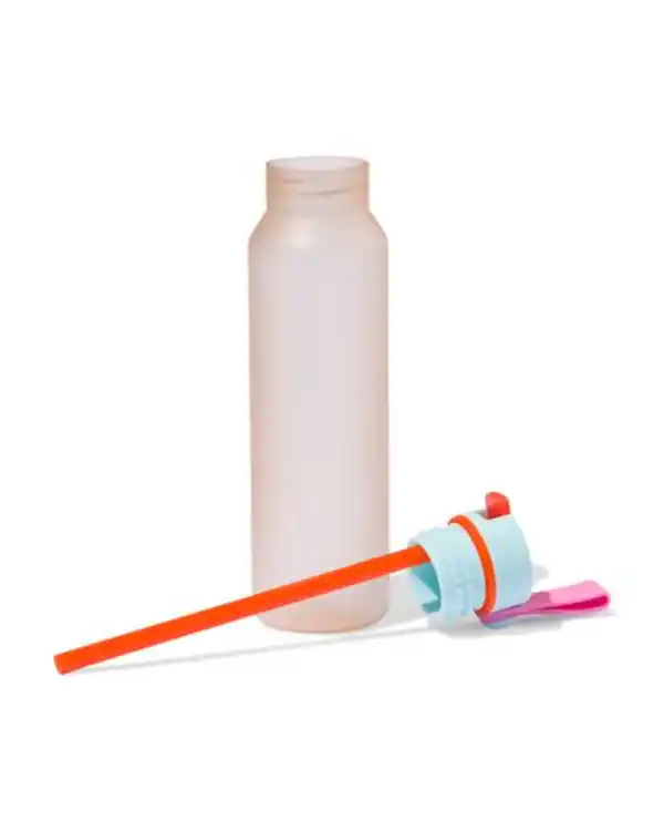 Bild 3 von Wasserflasche mit Trinkhalm, 600 ml, beige