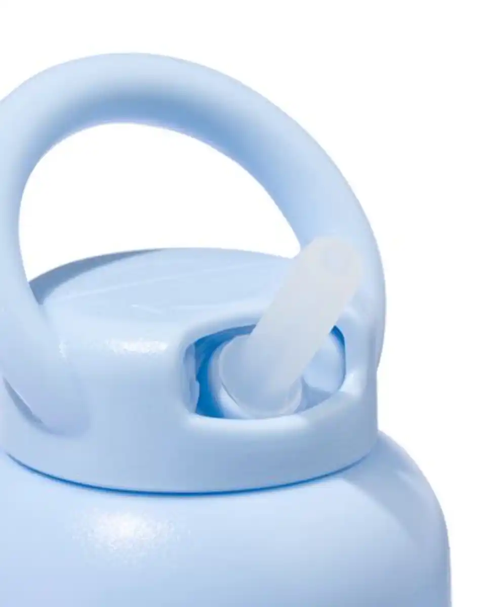 Bild 2 von Wasserflasche mit Trinkhalm, 300 ml, blau