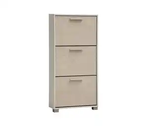 Schuhschrank »Edno« cremebeige mit Canasta-Dekor, 124 cm