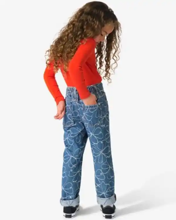 Bild 4 von Kinderhose mit Blumen mittelblau