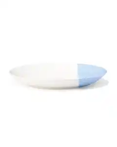 Gebäckteller Ø 17 cm, Tafelgenoten New Bone, weiß und hellblau