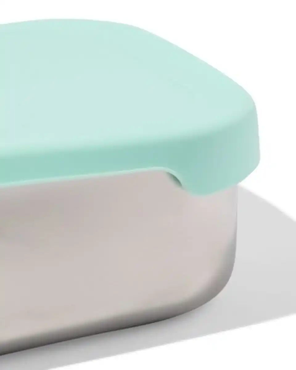 Bild 2 von Brotdose, 18,9 × 14,3 × 5,8 cm, Edelstahl, hellblau