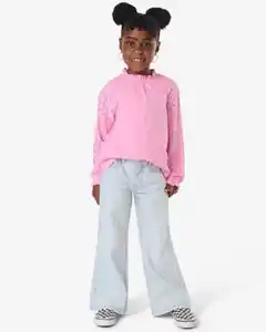 Kinderjeans, Bootcut Fit, gestreift hellblau