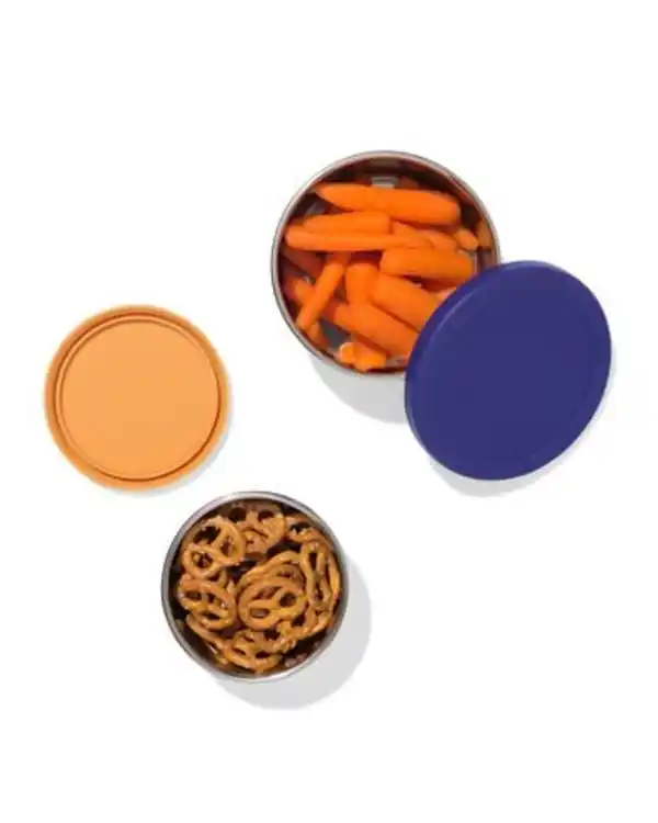 Bild 3 von Snackboxen, Edelstahl, braun-dunkelblau – 2 Stück