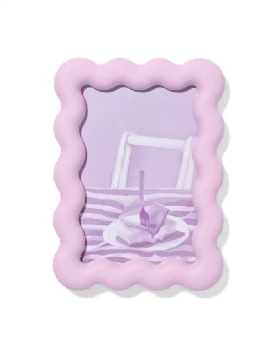 Bild 1 von Bilderrahmen 10 x 15 cm, Holz mit Wellen, Lila