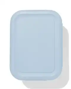 Brotdose, 19.8 × 14.8 × 8 cm, hellblau-braun