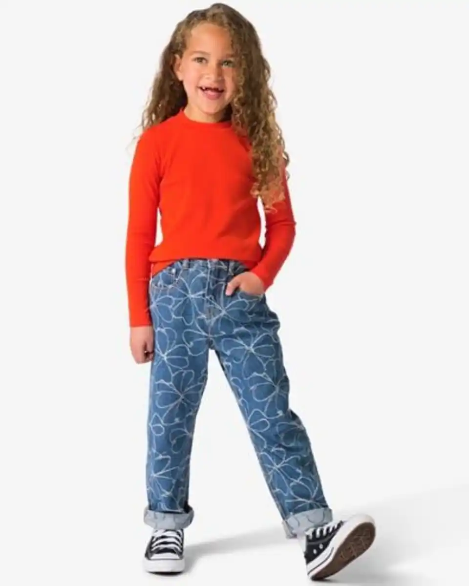 Bild 1 von Kinderhose mit Blumen mittelblau