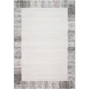Novel Webteppich Sorrent, Grau, Silber, Dunkelgrau, Textil, Bordüre, rechteckig, 67x140 cm, Oeko-Tex® Standard 100, für Fußbodenheizung geeignet, Teppiche & Böden, Teppiche, Moderne Teppiche