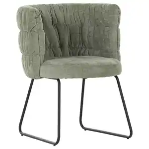 Carryhome Stuhl, Grün, Schwarz, Metall, Textil, Kufe, Rundrohr, 62x80x62 cm, Stoffauswahl, Esszimmer, Stühle, Esszimmerstühle, Vierfußstühle