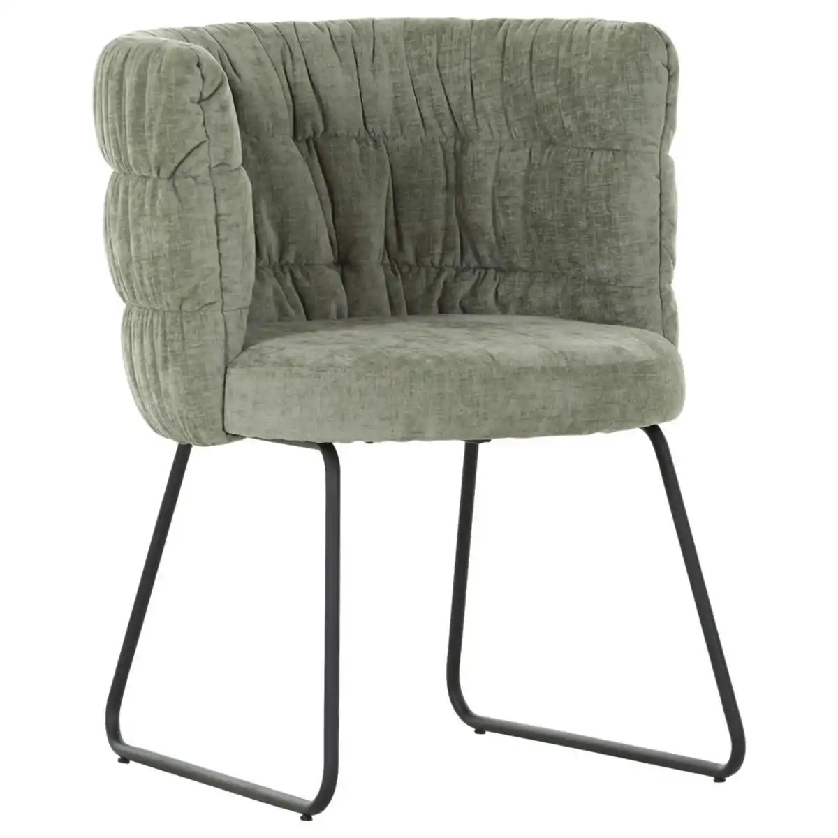 Bild 1 von Carryhome Stuhl, Grün, Schwarz, Metall, Textil, Kufe, Rundrohr, 62x80x62 cm, Stoffauswahl, Esszimmer, Stühle, Esszimmerstühle, Vierfußstühle