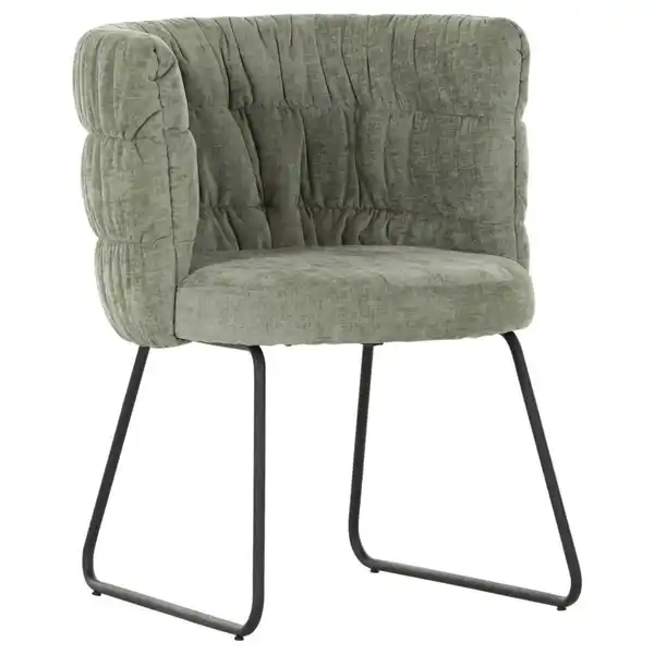 Bild 1 von Carryhome Stuhl, Grün, Schwarz, Metall, Textil, Kufe, Rundrohr, 62x80x62 cm, Stoffauswahl, Esszimmer, Stühle, Esszimmerstühle, Vierfußstühle