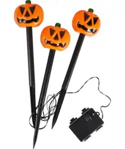 3 LED-Leuchtstäbe Halloween, orange