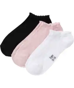 Sneakersocken mit Wellenkante, weiß