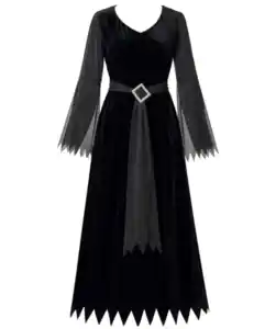 Erwachsenenkostüm Kleid Halloween, schwarz