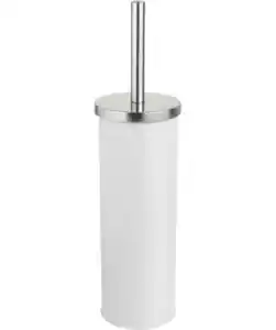 WC-Bürste mit Metallbehälter, silber