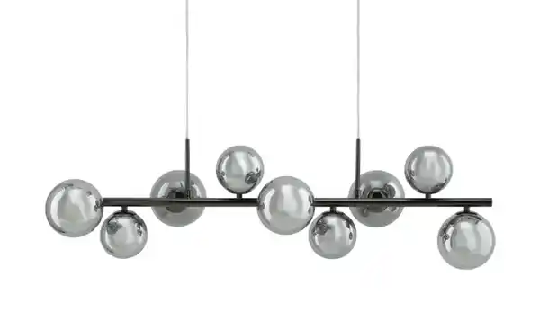 Bild 2 von Meisterleuchten Pendelleuchte, 9-flammig, schwarzchrom, Rauchglas Hins Black