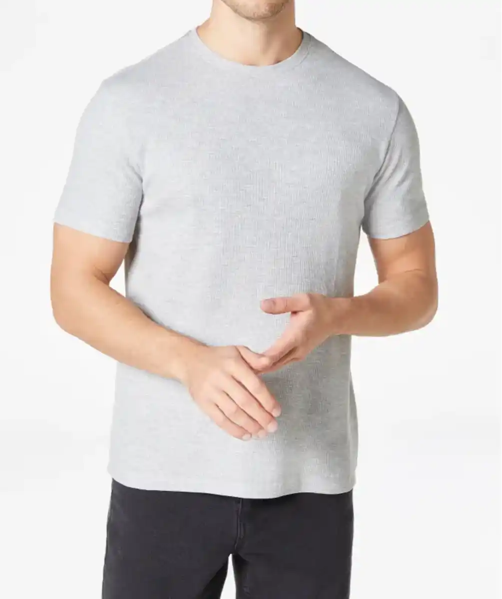 Bild 1 von T-Shirt mit Waffelstruktur, hellgrau melange