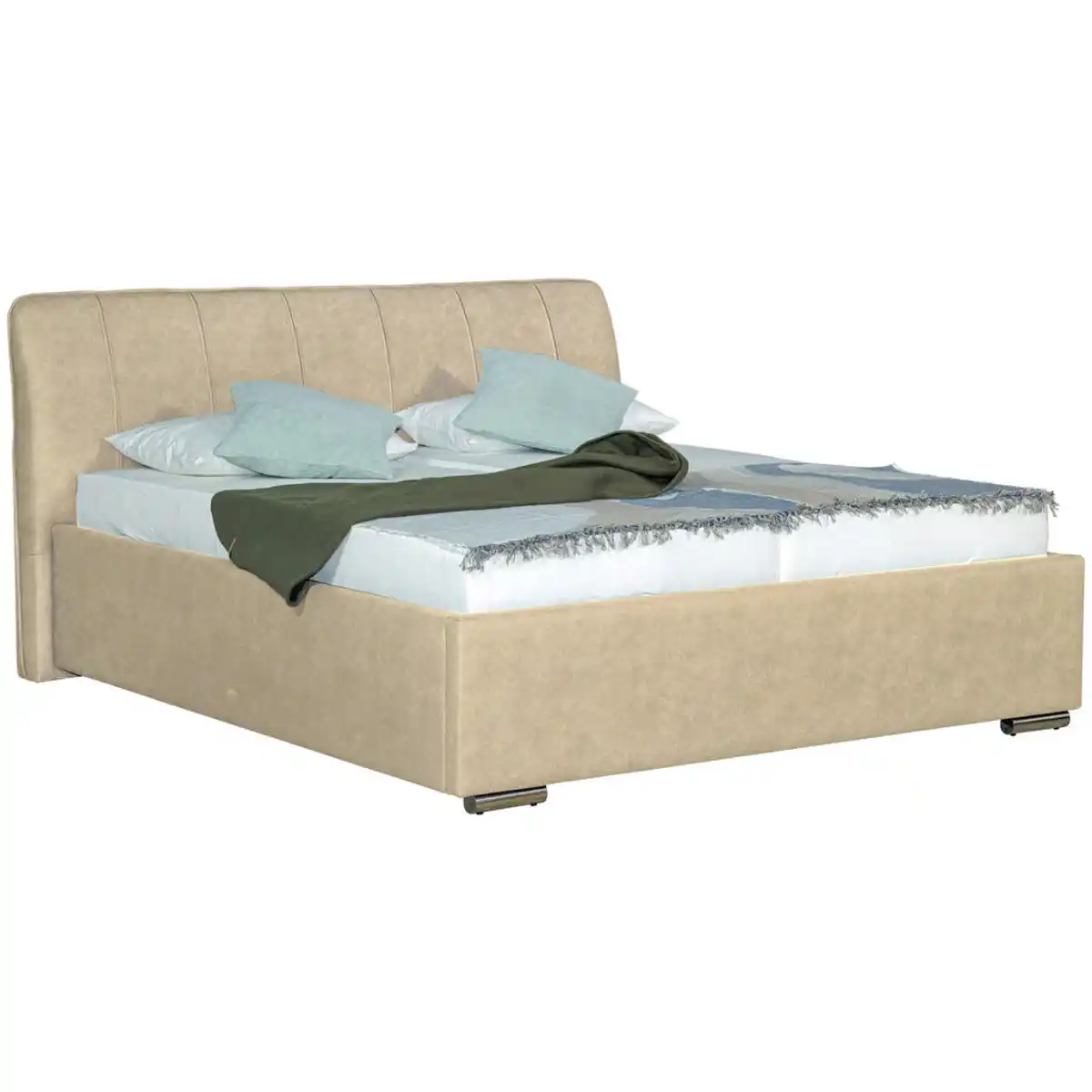 Bild 1 von Boxxx Polsterbett, Beige, Holz, Metall, Birke, 160x200 cm, Bettkasten, Lattenrost, gepolstertes Kopfteil, in verschiedenen Größen erhältlich, Schlafzimmer, Betten, Polsterbetten