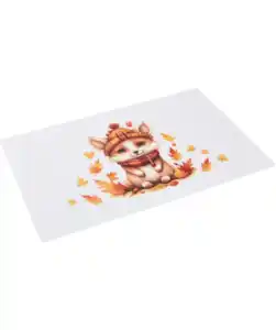 Platzset mit Tiermotiv, weiß bedruckt