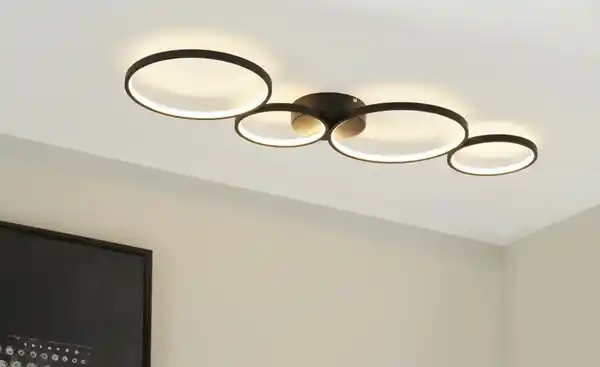 Bild 1 von Trio LED-Deckenleuchte, schwarz `Ringe´ Rondo