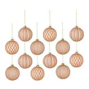 Christbaumkugel-Set Miracle Hellrosa 12-teilig, Hellrosa