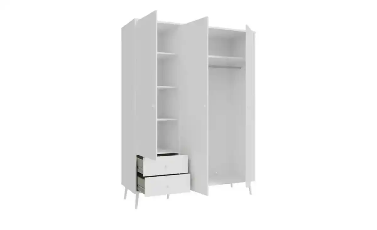 Bild 4 von Kleiderschrank 3-türig, Weiß, mit Einlegeböden Hemsby