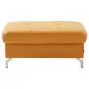Bild 1 von Novel Hocker, Currygelb, Leder, Echtleder, Füllung: Schaumstoff, Federn, rechteckig, 95x48x74 cm, Lederauswahl, Wohnzimmer, Hocker, Sitzhocker