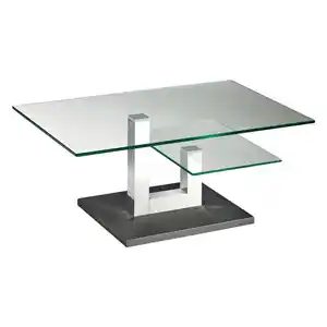 Novel Couchtisch, Anthrazit, Weiß, Holz, Glas, Buche, furniert, rechteckig, Bodenplatte, 60x43x100 cm, Wohnzimmer, Wohnzimmertische, Couchtische, Couchtische Glas