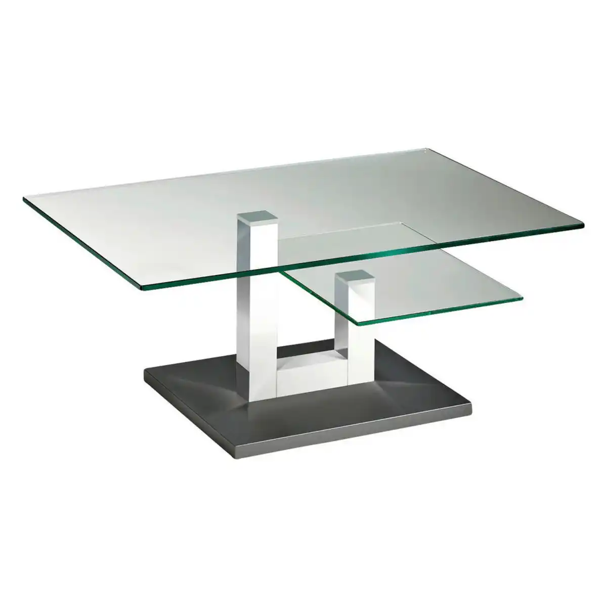 Bild 1 von Novel Couchtisch, Anthrazit, Weiß, Holz, Glas, Buche, furniert, rechteckig, Bodenplatte, 60x43x100 cm, Wohnzimmer, Wohnzimmertische, Couchtische, Couchtische Glas