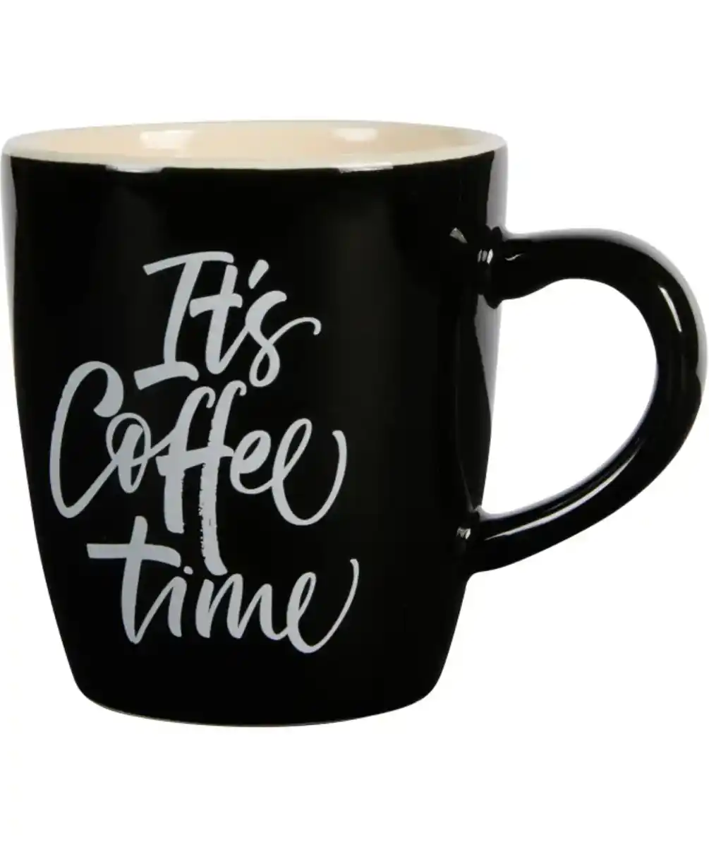 Bild 1 von Kaffeetasse mit Spruch, schwarz/weiß