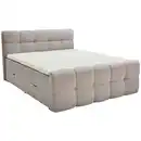 Bild 1 von Moderano Boxbett, Hellgrau, Textil, Tanne, Hartholz, H4, 5-Zonen, Höhe ca. 24 cm, 180x200 cm, gepolstertes Kopfteil, Topper durchgehend, Härtegradauswahl, Matratze geteilt, Schlafzimmer, Betten, Do