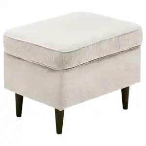 Carryhome Hocker, Creme, Schwarz, Textil, Buche, massiv, rechteckig, 63x43x42 cm, Stoffauswahl, Wohnzimmer, Hocker, Sitzhocker