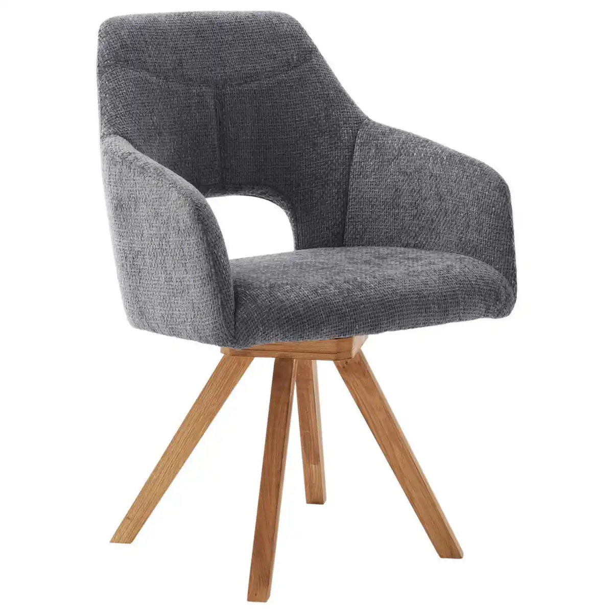 Bild 1 von Voleo Armlehnstuhl, Wildeiche, Grau, Textil, Wildeiche, massiv, eckig, 57x84x57 cm, abwischbar, inklusive Armlehnen, Typenauswahl, erweiterbar, Stoffauswahl, Beinauswahl, Esszimmer, Stühle, Esszimme