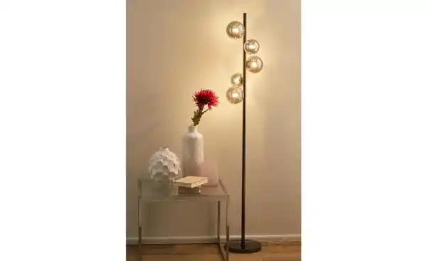 Bild 1 von Meisterleuchten Stehleuchte, 5-flammig, schwarzchrom,Rauchglas Hins Black